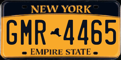 NY license plate GMR4465