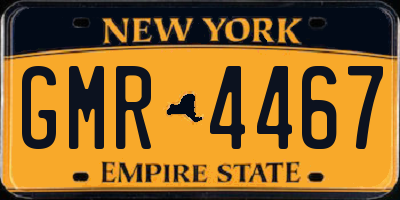 NY license plate GMR4467