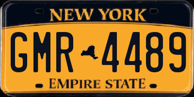 NY license plate GMR4489