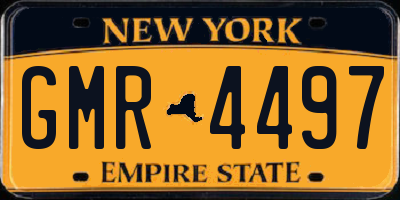 NY license plate GMR4497