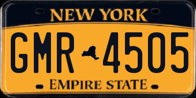 NY license plate GMR4505