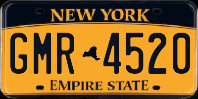 NY license plate GMR4520