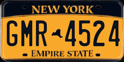 NY license plate GMR4524