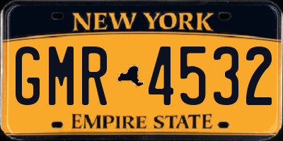 NY license plate GMR4532