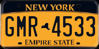 NY license plate GMR4533