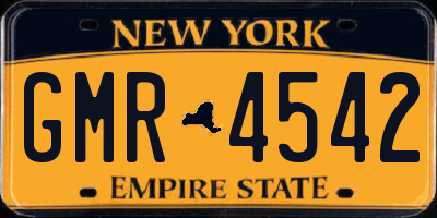 NY license plate GMR4542