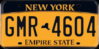 NY license plate GMR4604