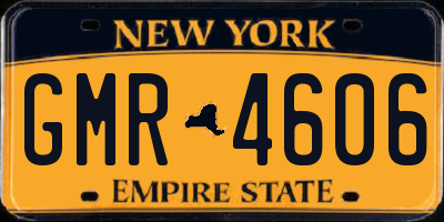 NY license plate GMR4606