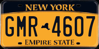 NY license plate GMR4607