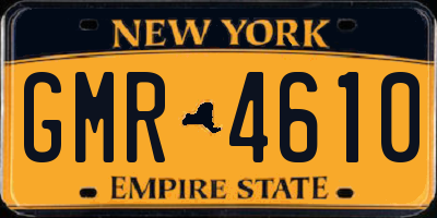 NY license plate GMR4610