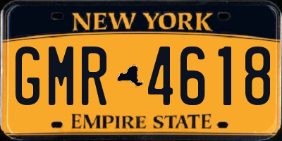 NY license plate GMR4618