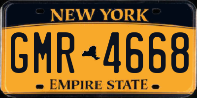 NY license plate GMR4668