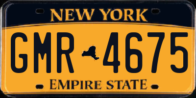 NY license plate GMR4675