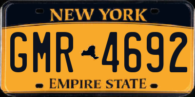 NY license plate GMR4692