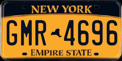 NY license plate GMR4696