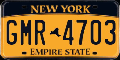 NY license plate GMR4703