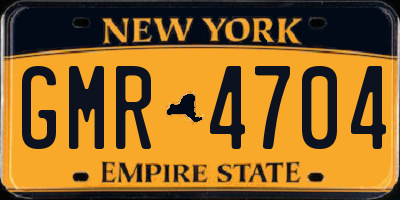 NY license plate GMR4704