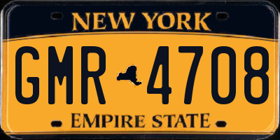 NY license plate GMR4708