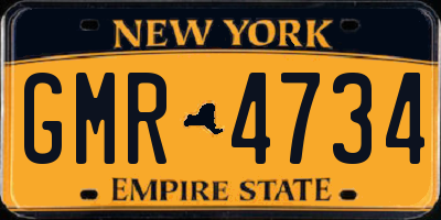 NY license plate GMR4734