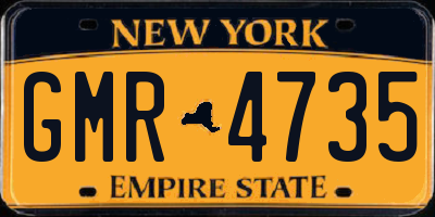 NY license plate GMR4735