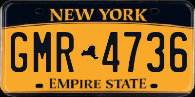 NY license plate GMR4736