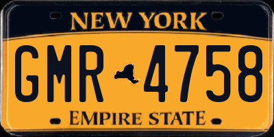 NY license plate GMR4758