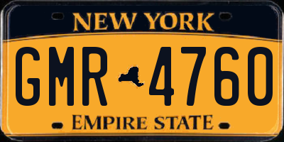 NY license plate GMR4760