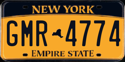 NY license plate GMR4774