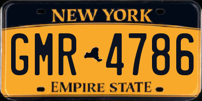 NY license plate GMR4786