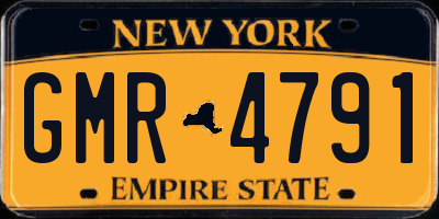 NY license plate GMR4791