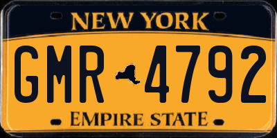 NY license plate GMR4792