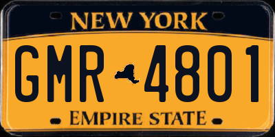 NY license plate GMR4801