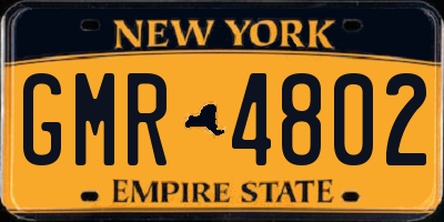 NY license plate GMR4802
