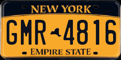 NY license plate GMR4816