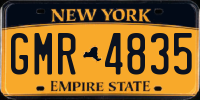 NY license plate GMR4835