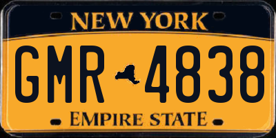 NY license plate GMR4838