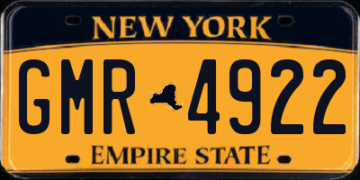 NY license plate GMR4922