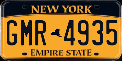 NY license plate GMR4935
