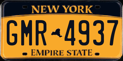 NY license plate GMR4937