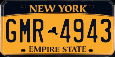 NY license plate GMR4943