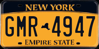 NY license plate GMR4947