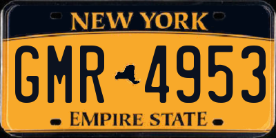 NY license plate GMR4953