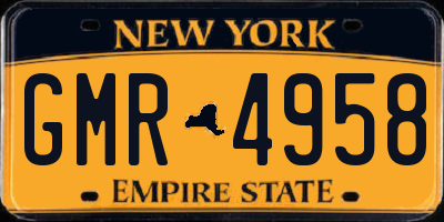 NY license plate GMR4958