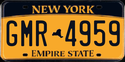 NY license plate GMR4959