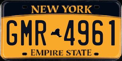 NY license plate GMR4961
