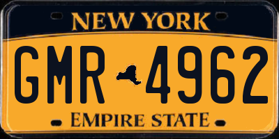 NY license plate GMR4962