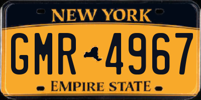 NY license plate GMR4967