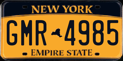 NY license plate GMR4985