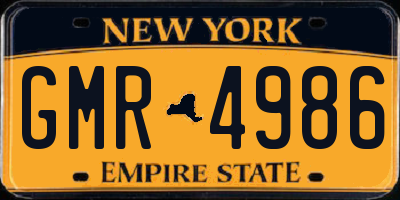 NY license plate GMR4986
