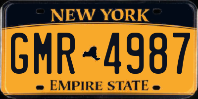 NY license plate GMR4987
